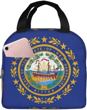 New Hampshire State Flag Print Unisex Insulated Lunch Bag,Lunch Bags For Work,Perfect For Work,Picnics,And More