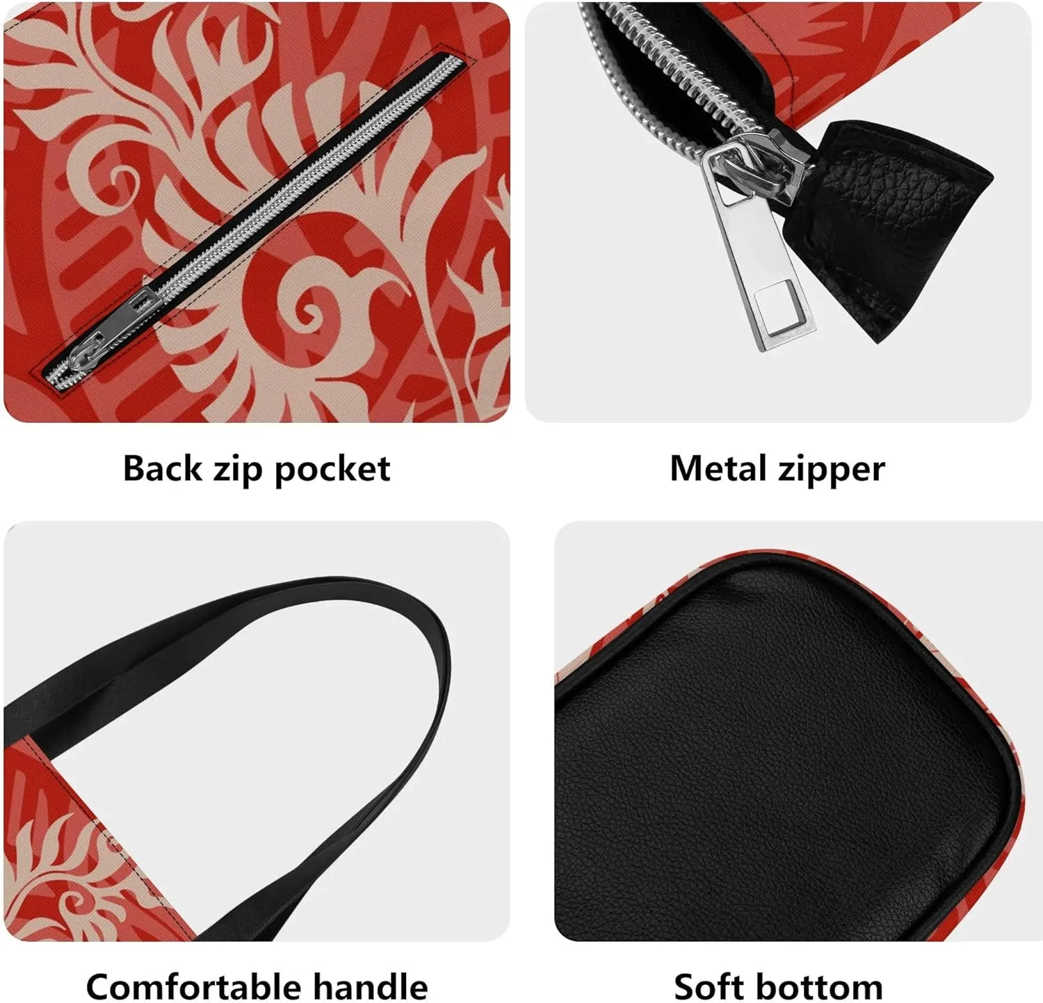 New Women'S Handbags And Purses Polynesian Custom Patterned Pu Shoulder Bag Durable Storage Bag