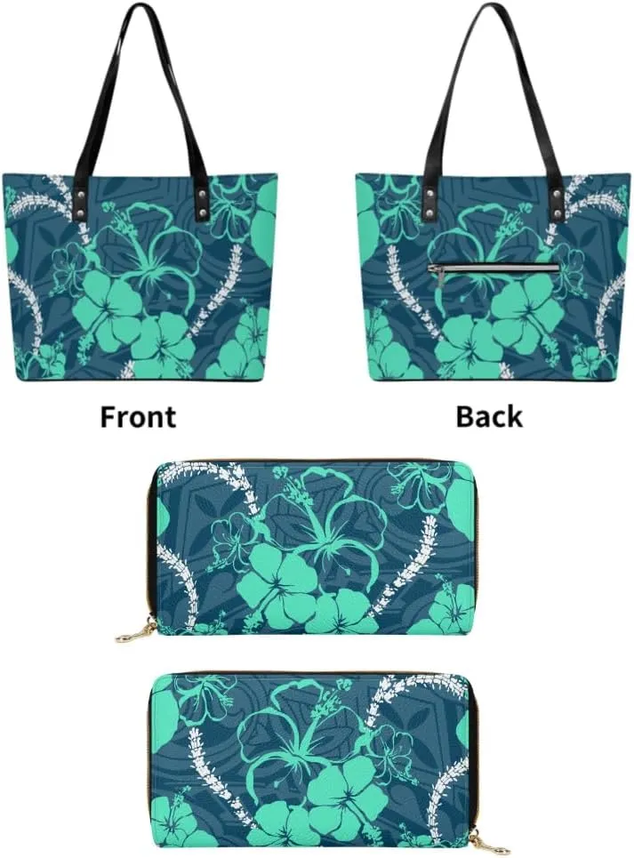New Women'S Handbags And Purses Polynesian Custom Patterned Pu Shoulder Bag Durable Storage Bag