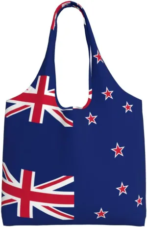 New Zealand Flag print Women Shoulder Canvas Tote Handbag Work Bag for Women Lady Casual Tote's Handbag