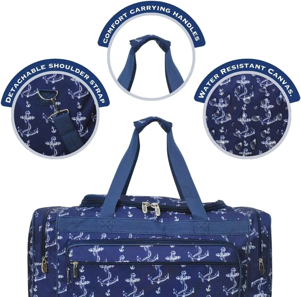 NGIL Canvas 23" inch Duffle Bag (Vintage Anchor-Navy)