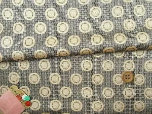 Nishijin-ori Brocade Antique Medallion Pattern on Lattice (Length) 1＝0.25yard