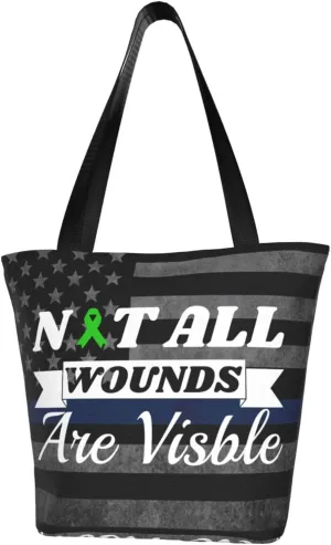 Non-Hodgkin'S Lymphoma Awareness Not All Wounds Are Visible Fashion Shoulder Bag Large Capacity For Man Or Woman