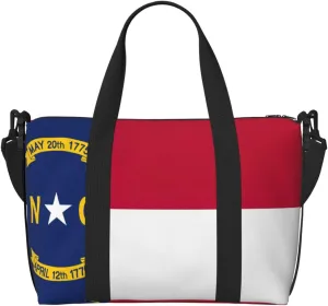 North Carolina state flag print Travel Duffel Bag,workout duffel bag, overnight shoulder Bag,Weekender Bag for Women Men