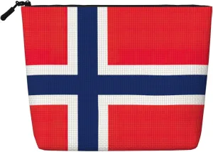 Norwegian flag print Cosmetic Bag Toiletry Bag Zipper Pouch Friendship Gifts for Birthday Christmas Graduation