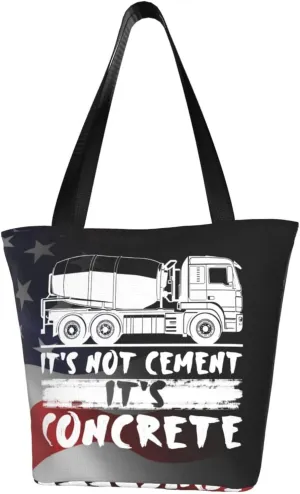 Not Cement It'S Concrete Concrete Mixer Truck Driver Fashion Shoulder Bag Large Capacity For Man Or Woman