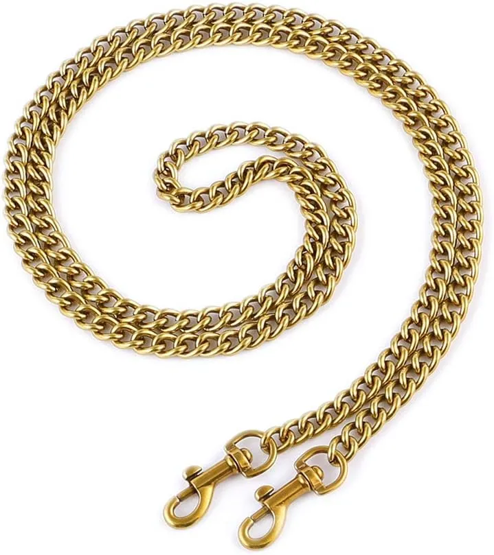 OAikor Metal Flat Chunky Chain Strap Replacement for Purse Shoulder Bag Handbag Straps Accessories 47" 120 CM (Antique Gold)