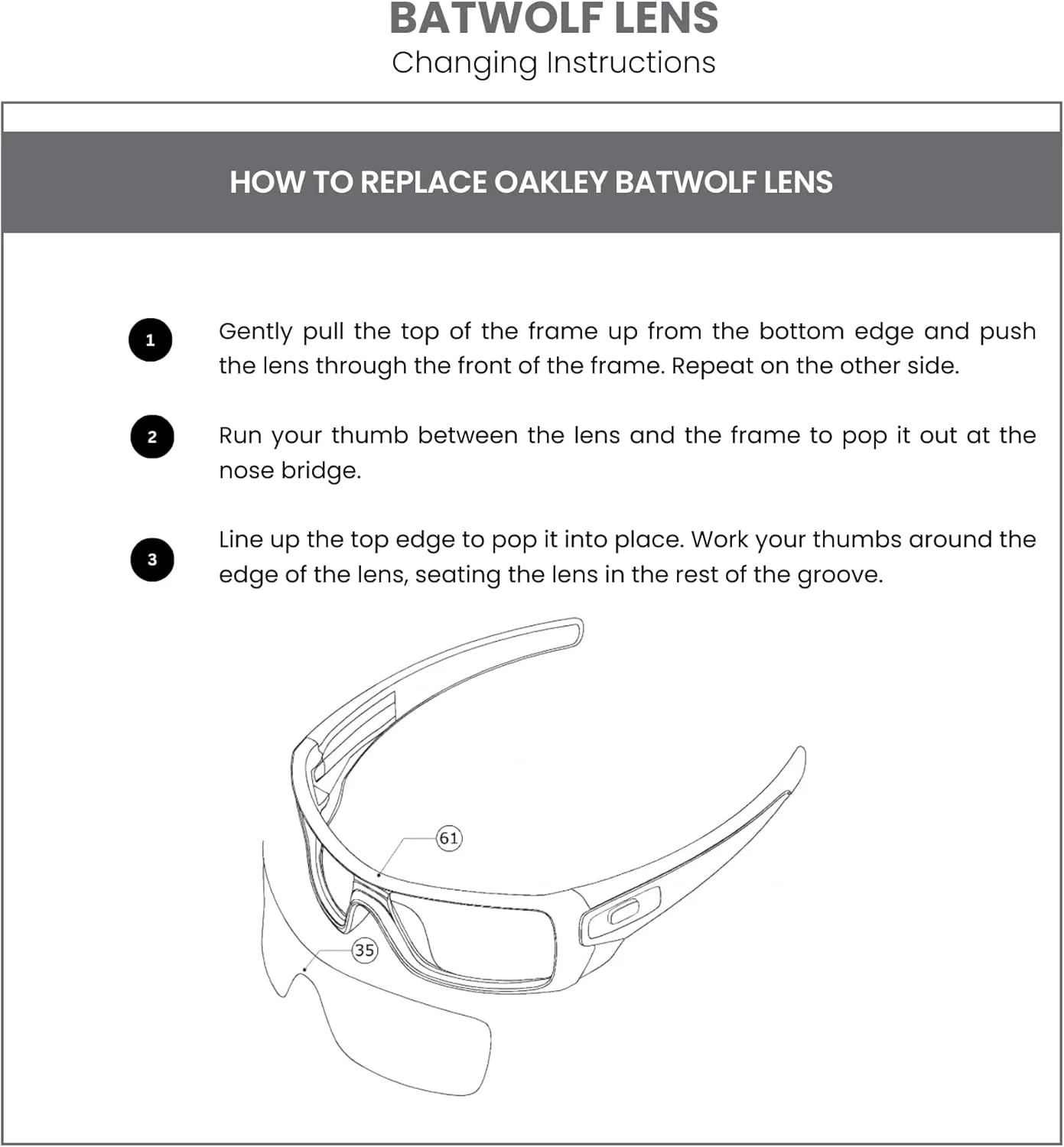 Oakley Original Batwolf Replacement Lenses For Men For Women   BUNDLE with Microfiber Cloth Bag Designer iWear Care Kit