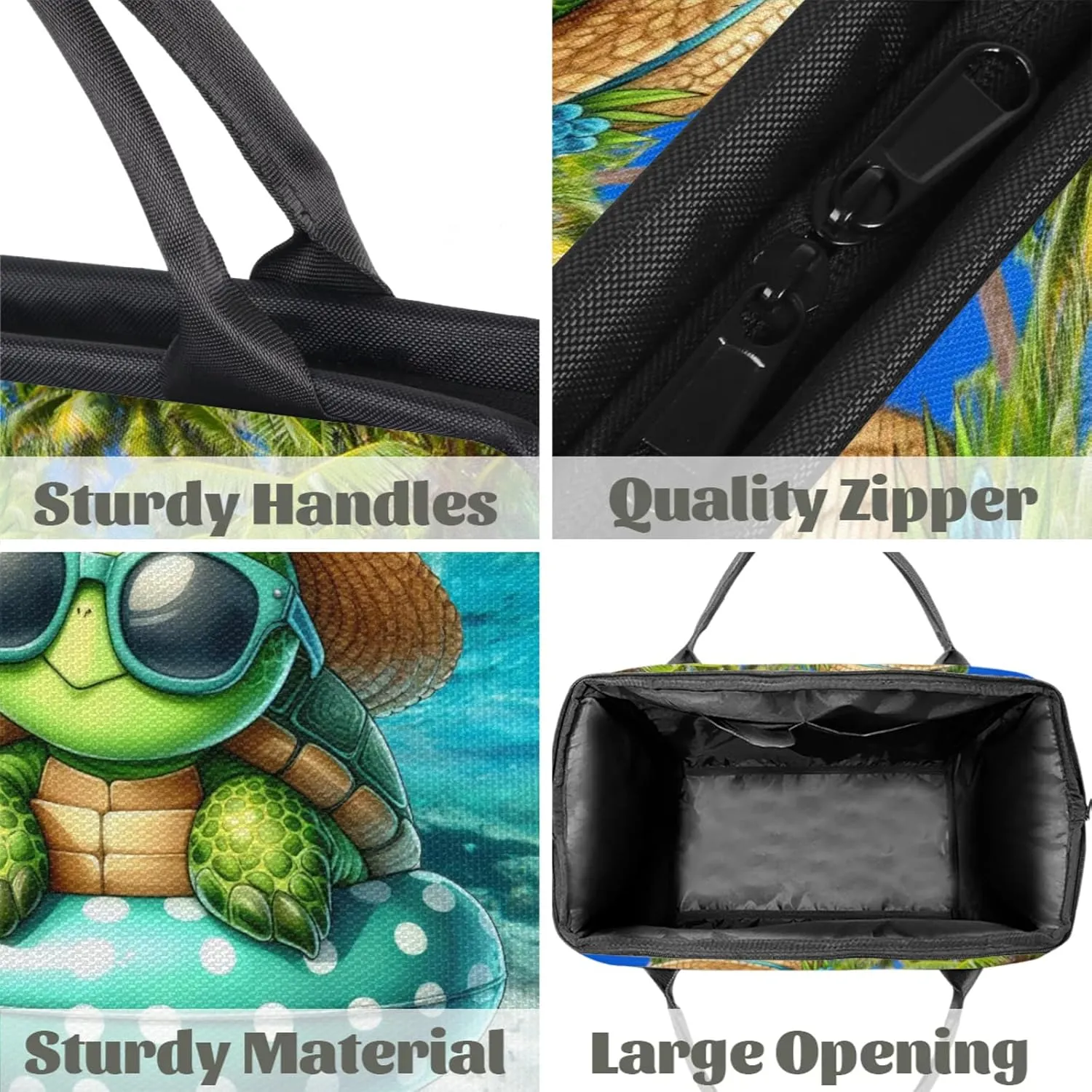 Ocean Palm Tree Turtle Travel Duffel Bag Gym Tote Bag for Women Men Waterproof Weekend Overnight Bag Carry On Tote Luggage with Pocket Personal Item Bags Sports Bag fit Travel Sports Gym Yoga