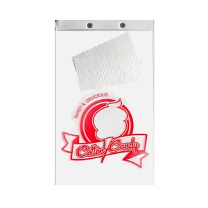 OCS Parts 100-Count Cotton Candy Bags | 11 1/2" x 18 1/2" Clear Plastic Cotton Candy Bags for Parties, Carnivals, Fairs and Events