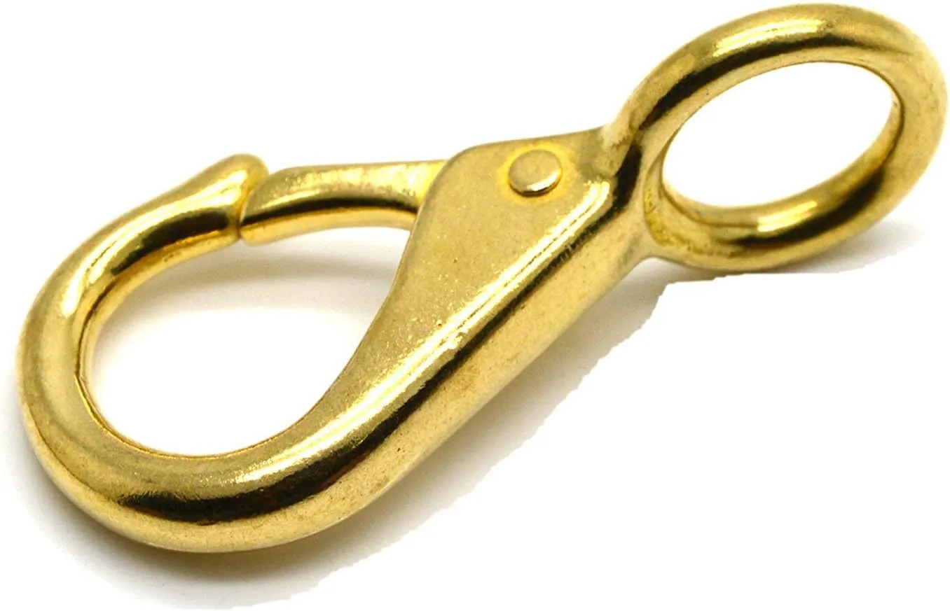 Okones 2Pcs 3 Sizes Solid Brass Oval Ring Lobster Clasp Claw Lobster Snap Clasp Hook for Straps Bags Belting Leathercarft (Insides 0.4'' 10mm)