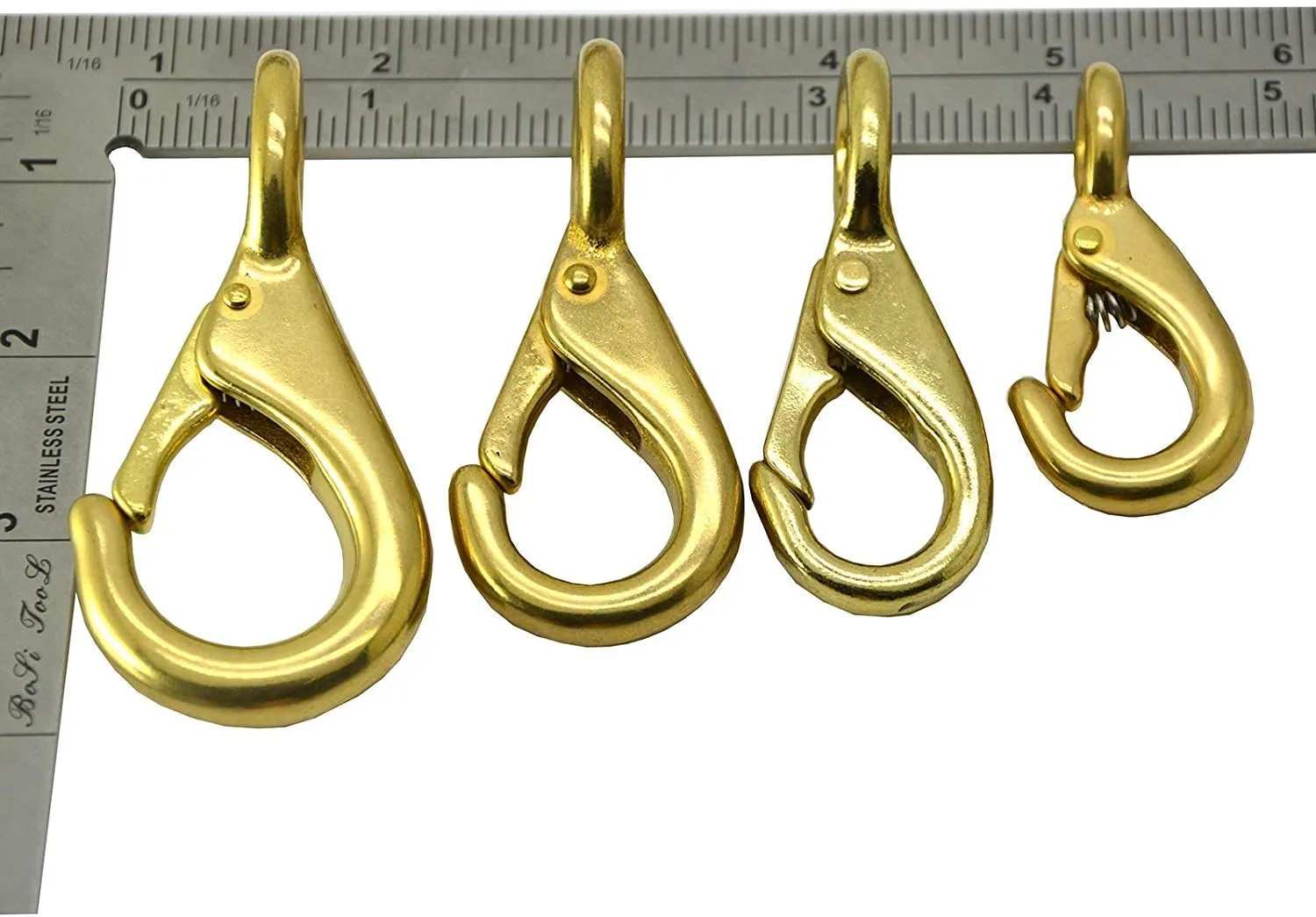 Okones 2Pcs 3 Sizes Solid Brass Oval Ring Lobster Clasp Claw Lobster Snap Clasp Hook for Straps Bags Belting Leathercarft (Insides 0.4'' 10mm)