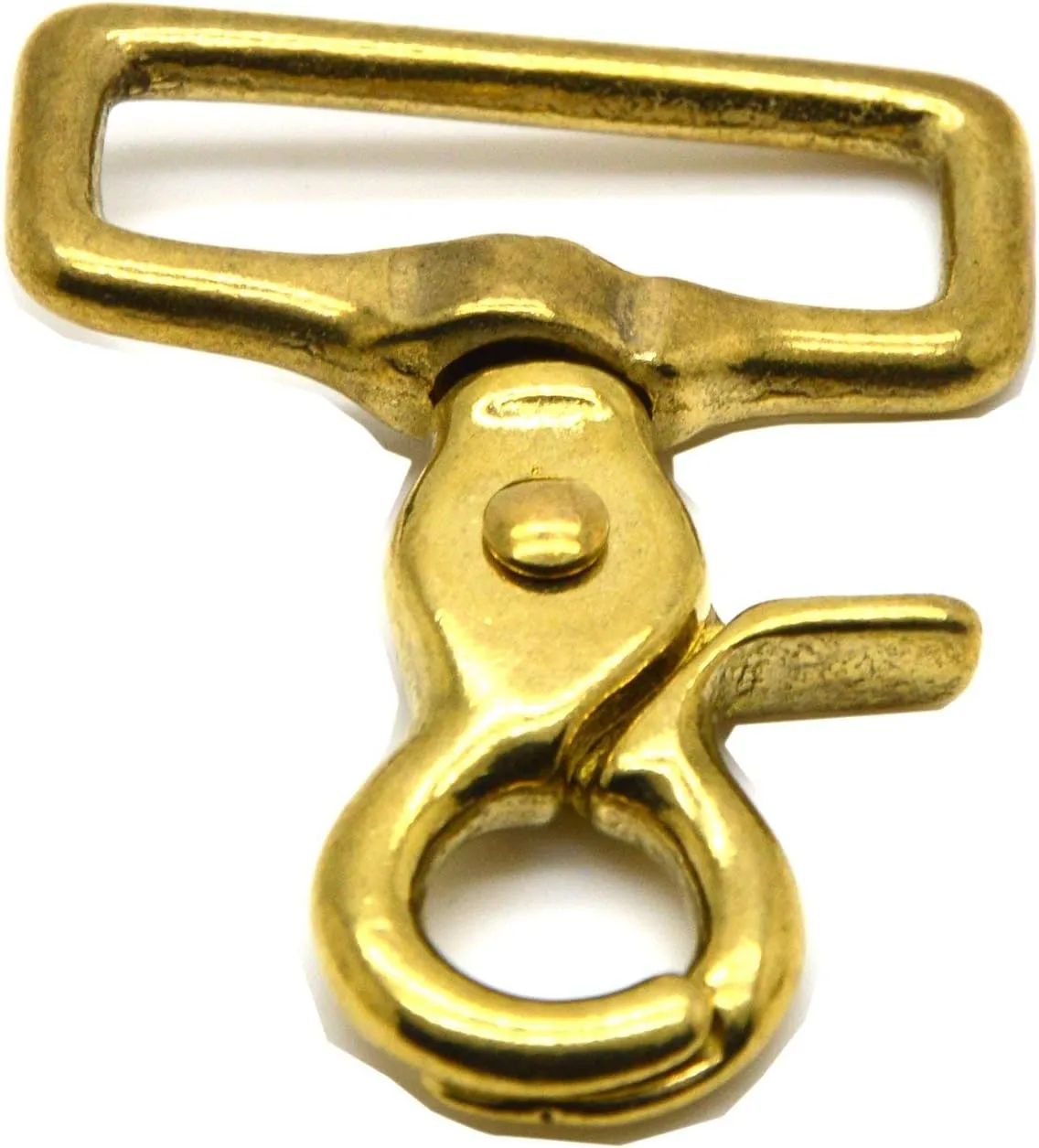 Okones Pack of 2,4/5'' 20mm Inner Width,Solid Brass Square Lobster Clasps Swivel Trigger Clips Hooks for Straps Bags Belting leathercraft(Hook insides 4/5'')