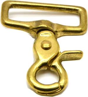Okones Pack of 2,4/5'' 20mm Inner Width,Solid Brass Square Lobster Clasps Swivel Trigger Clips Hooks for Straps Bags Belting leathercraft(Hook insides 4/5'')