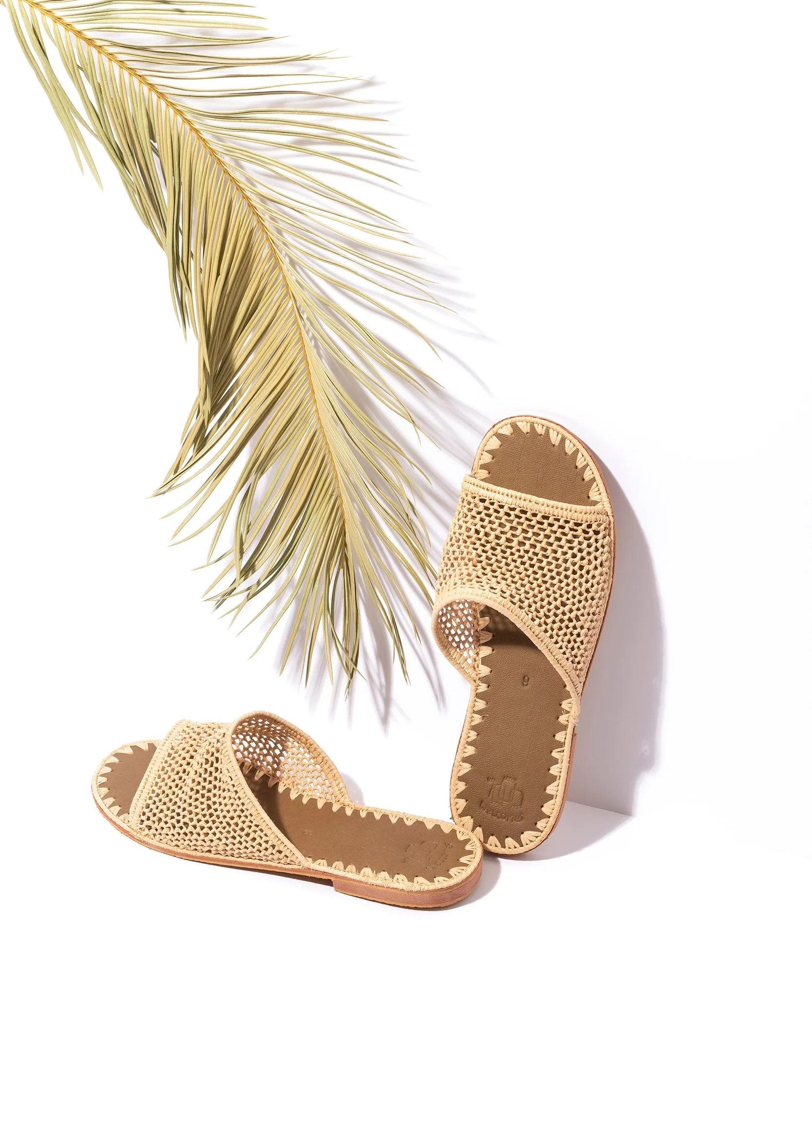 Open Toe Raffia Sandals 'LILA'