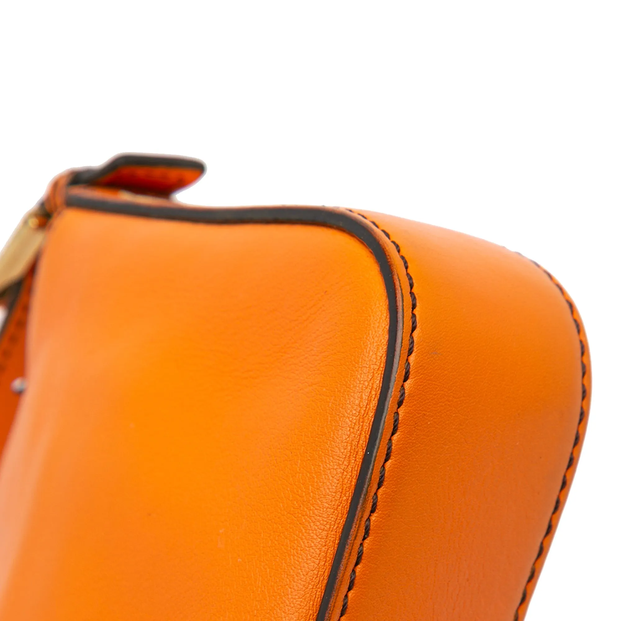 Orange Fendi Leather Baguette Satchel