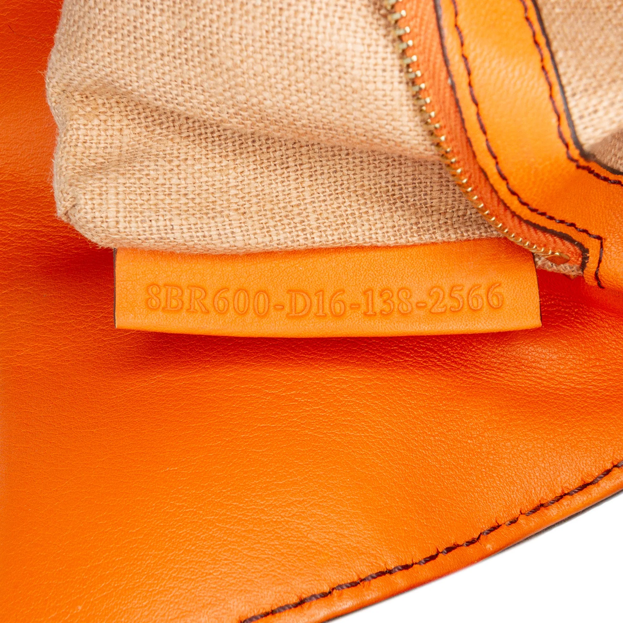 Orange Fendi Leather Baguette Satchel