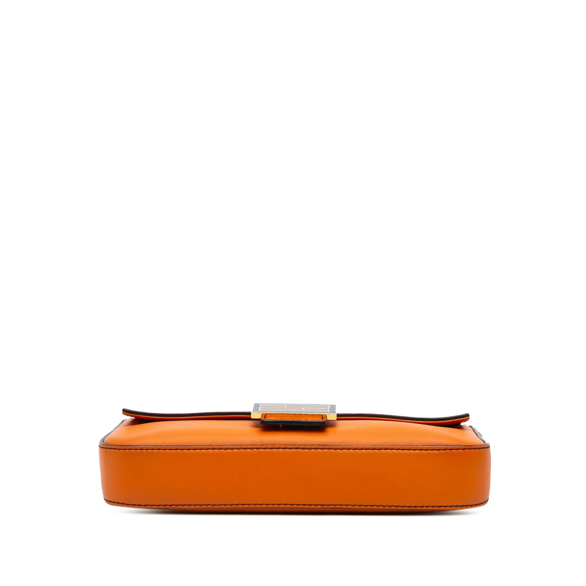 Orange Fendi Leather Baguette Satchel