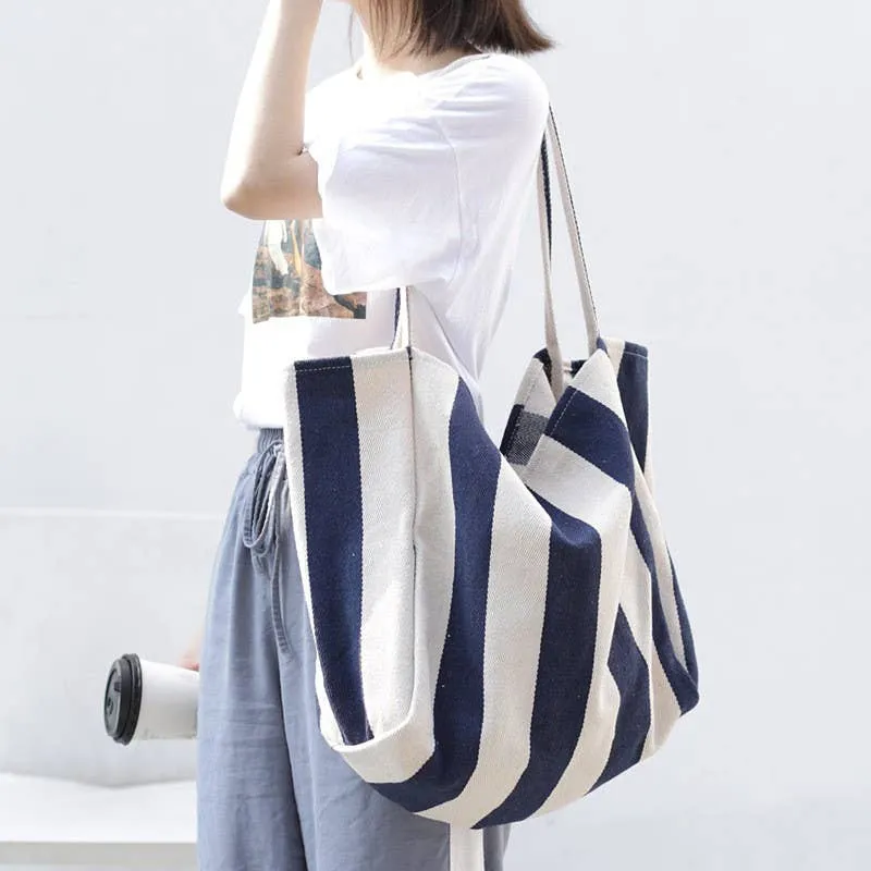 ORGANIC STRIPED TRENDING TOTE BAG