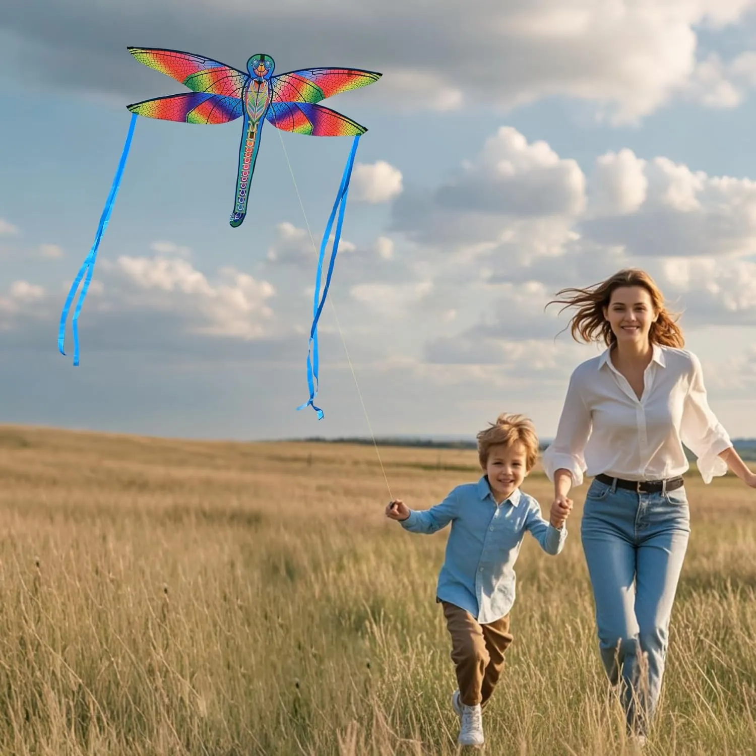 ORGCLDKT-Quadwing Bionic Flying Insect Kite-Butterfly Kite/Dragonfly Kite, Super Easy to Fly with, Ideal for Kids, Adults, Girls, Boys. Kites for The Beach, Grassland, Hiking