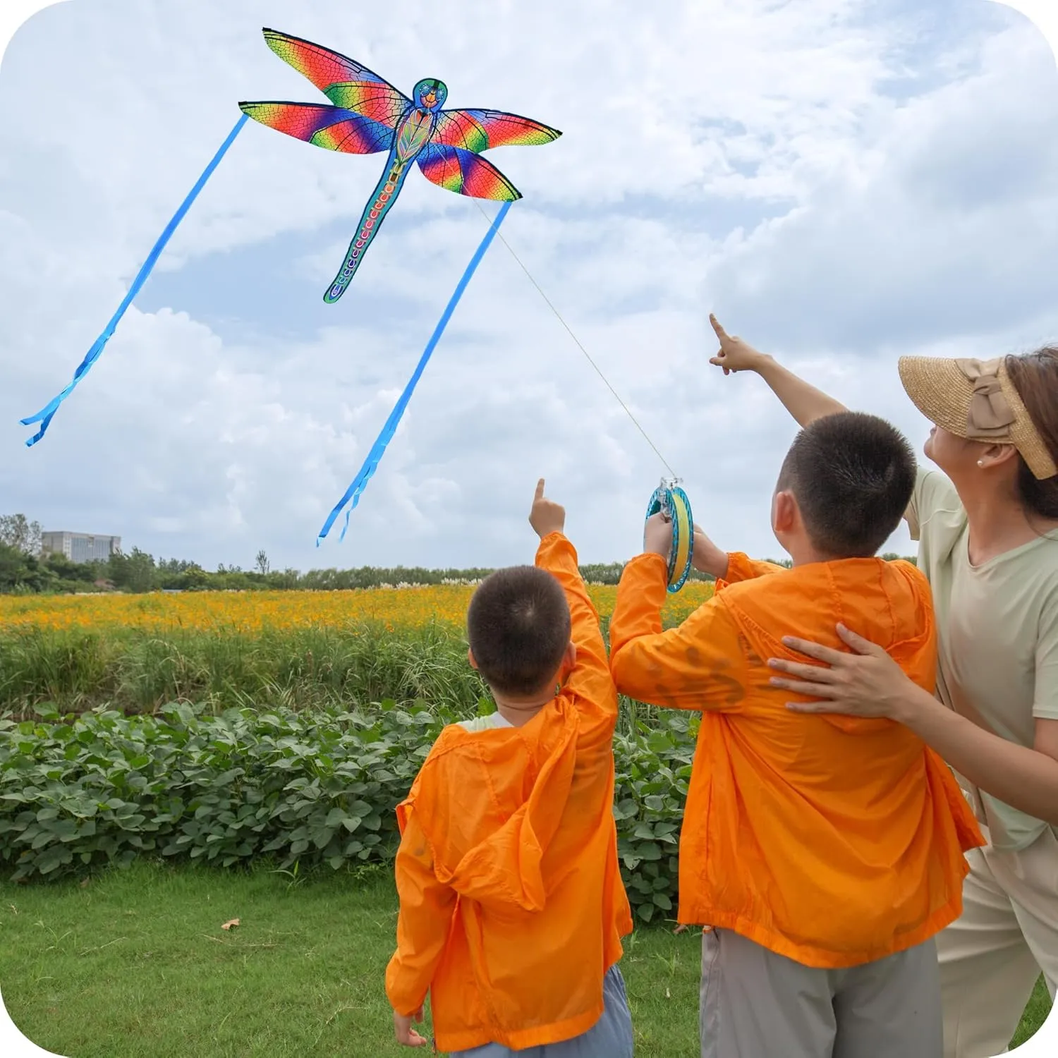 ORGCLDKT-Quadwing Bionic Flying Insect Kite-Butterfly Kite/Dragonfly Kite, Super Easy to Fly with, Ideal for Kids, Adults, Girls, Boys. Kites for The Beach, Grassland, Hiking