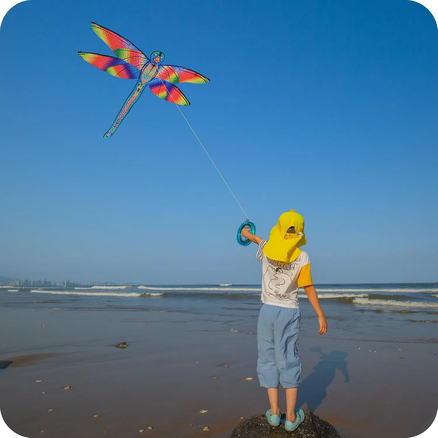 ORGCLDKT-Quadwing Bionic Flying Insect Kite-Butterfly Kite/Dragonfly Kite, Super Easy to Fly with, Ideal for Kids, Adults, Girls, Boys. Kites for The Beach, Grassland, Hiking