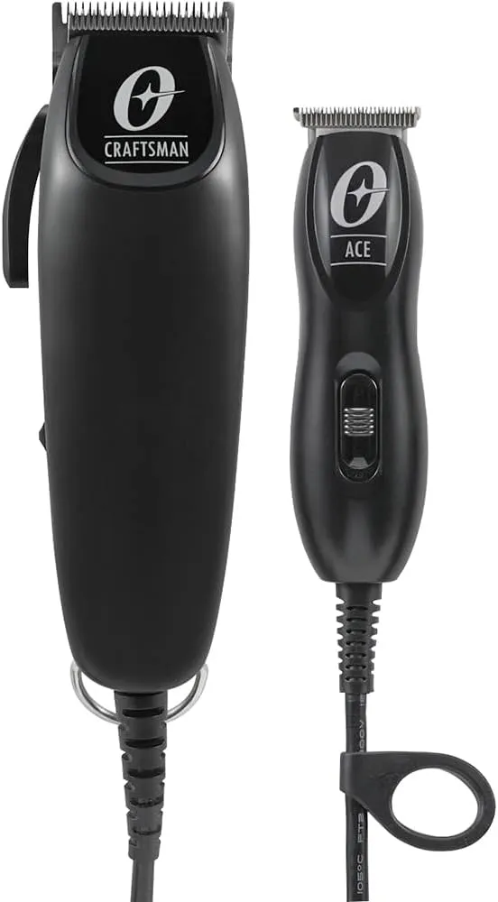 Oster Professional Combo Hair Cutting Kit Including Craftsman Adjustable Mag Clipper & Ace Mini Trimmer T Blade Clipper Finisher