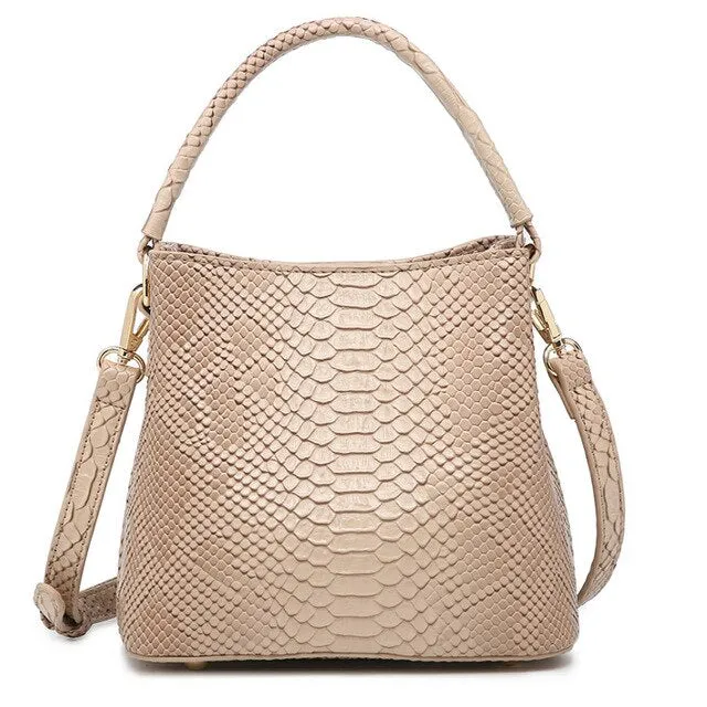 Ostrich Leather Bucket Bag