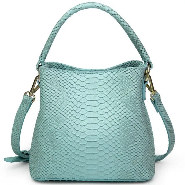 Ostrich Leather Bucket Bag