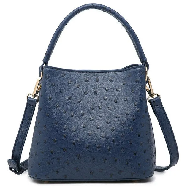 Ostrich Leather Bucket Bag