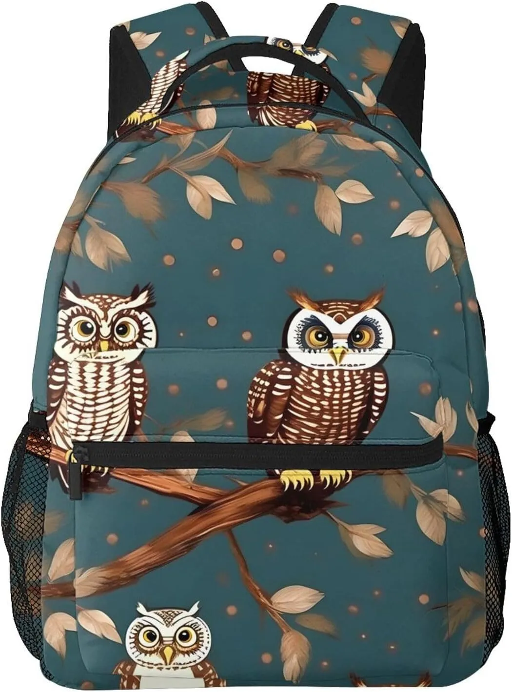 Owls On Tree Branches Print Laptop Backpack Stylish Bookbag College Daypack Travel Business Work Bag For Men Women