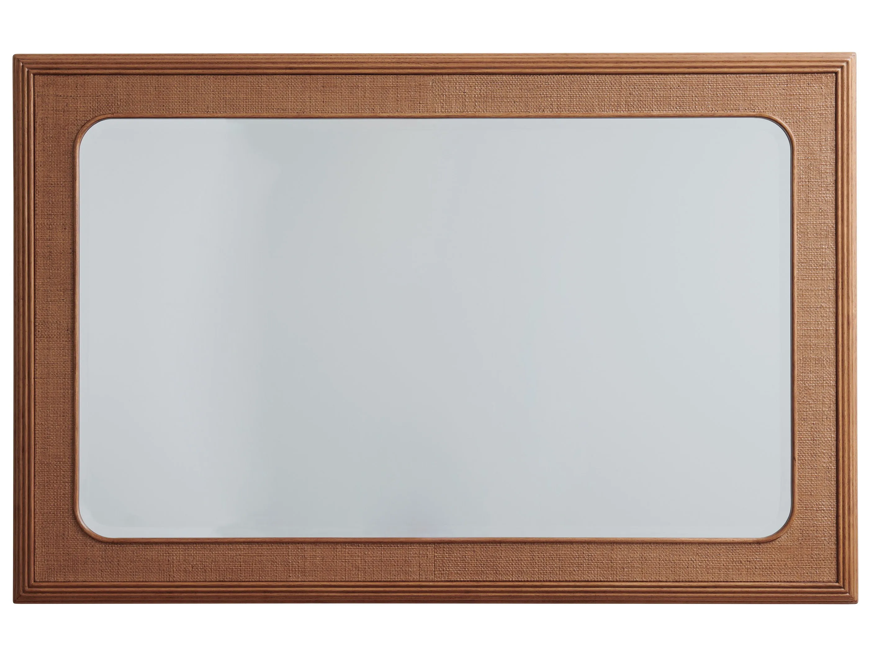 Palm Desert - Wood Framed Raffia Mirror - Dark Brown