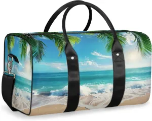 Palm Tree Coastal Beach Travel Bag for Men Women, Gym Duffle Bags for Travel, Carry On Luggage Bag, Weekender Overnight Workout Bags