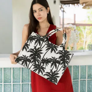 Palm Tree Print in Bold Black and White