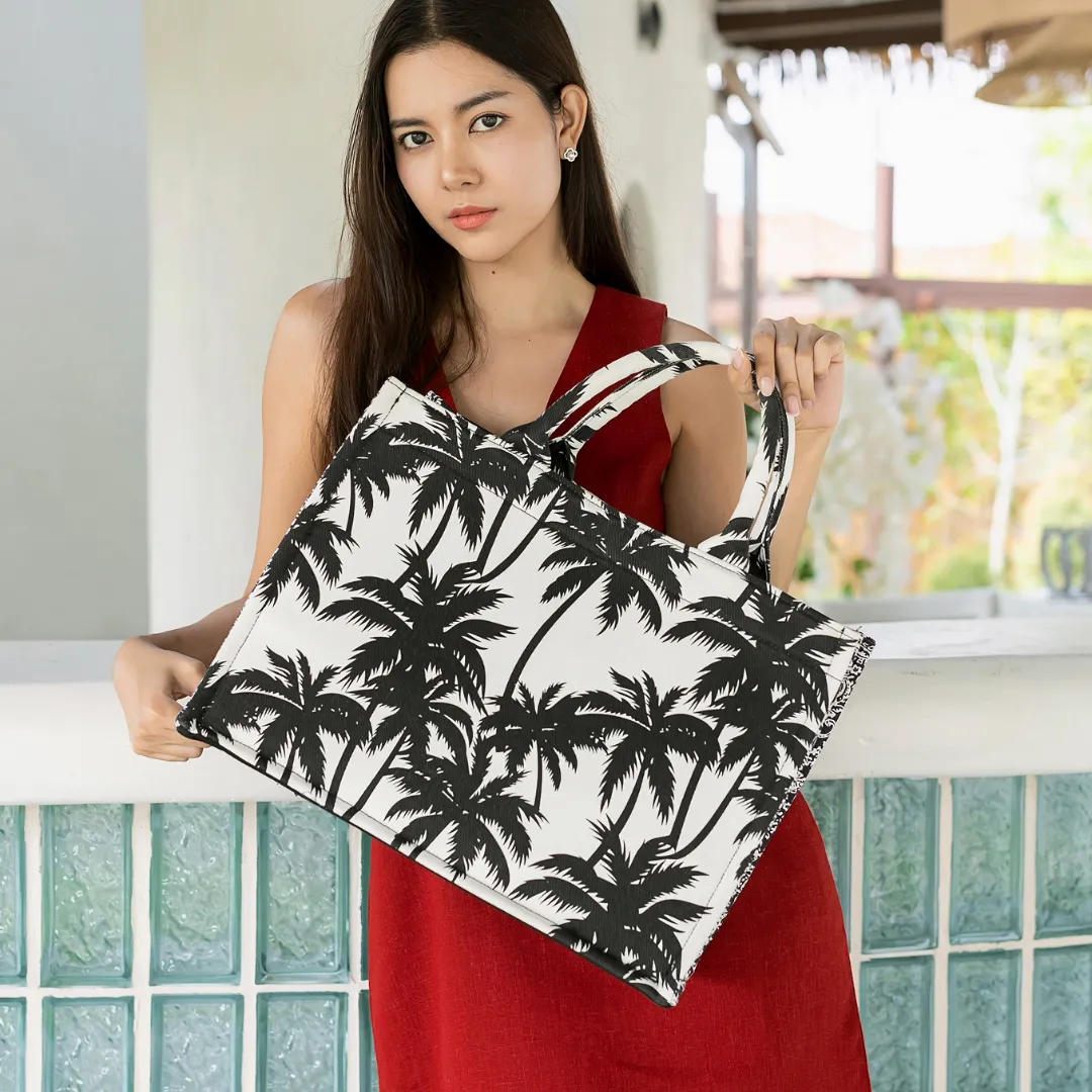Palm Tree Print in Bold Black and White