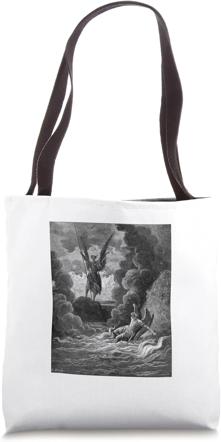 Paradise Lost "His Mighty Stature" Gustave Doré Art Tote Bag