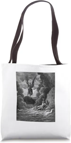 Paradise Lost "His Mighty Stature" Gustave Doré Art Tote Bag