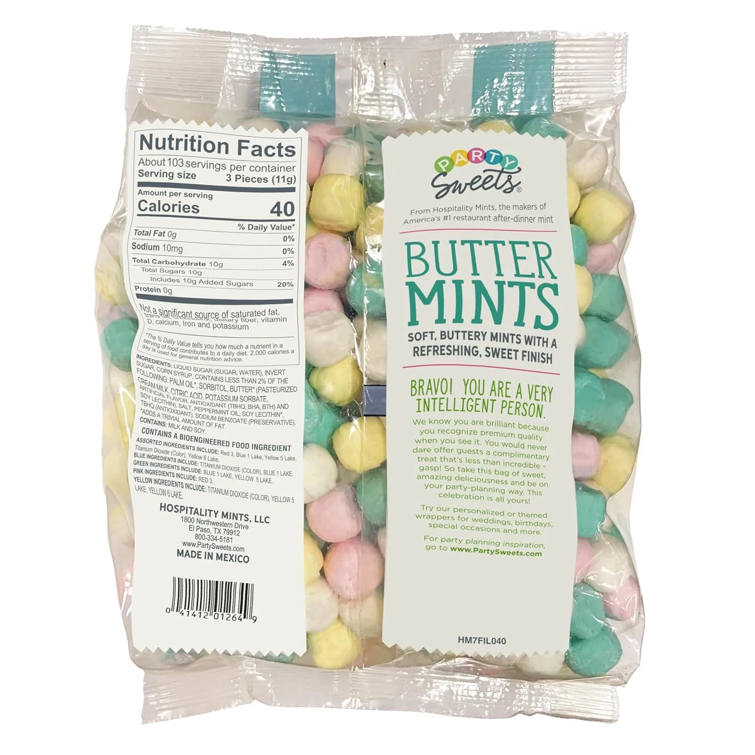 Party Sweets Assorted Buttermints, 2.5 Pound, Appx. 350 pieces from Hospitality Mints