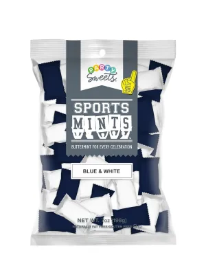 Party Sweets Blue and White Sports Mints by Hospitality Mints, Appx 300 mints, 7-Ounce Bags (Pack of 6)