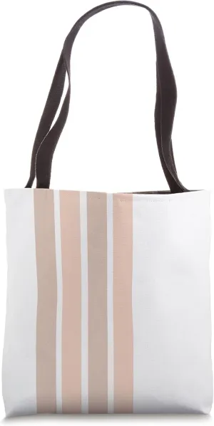 Pastel Light Beige Tan Striped Minimalist Modern Abstract Tote Bag