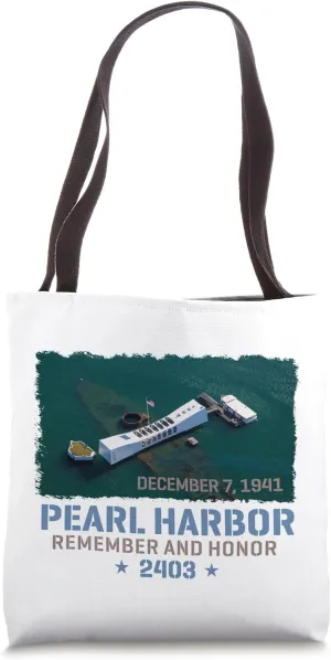 Pearl Harbor Remember and Honor USS Arizona Brush Print Tote Bag