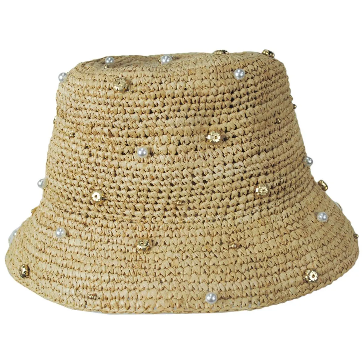 Pearle Raffia Straw Bucket Hat