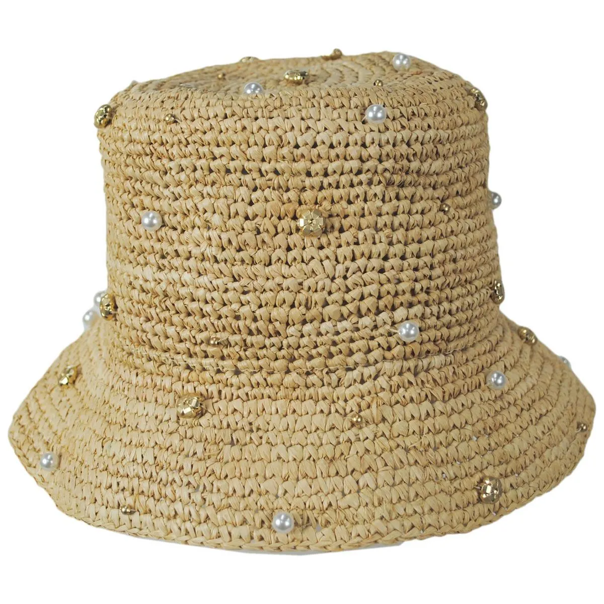 Pearle Raffia Straw Bucket Hat
