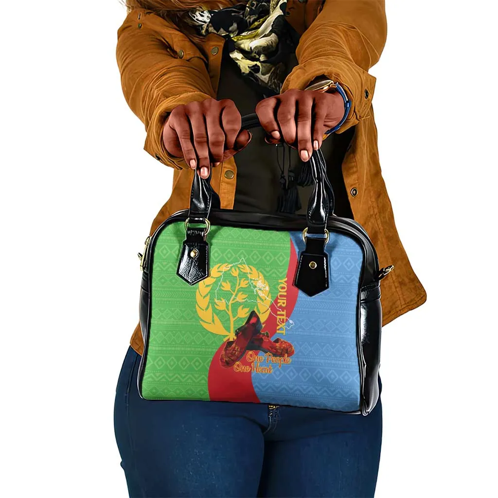 Personalised Eritrea Independence Day Shoulder Handbag Shida Shoes Olive Branch African Pattern LT14