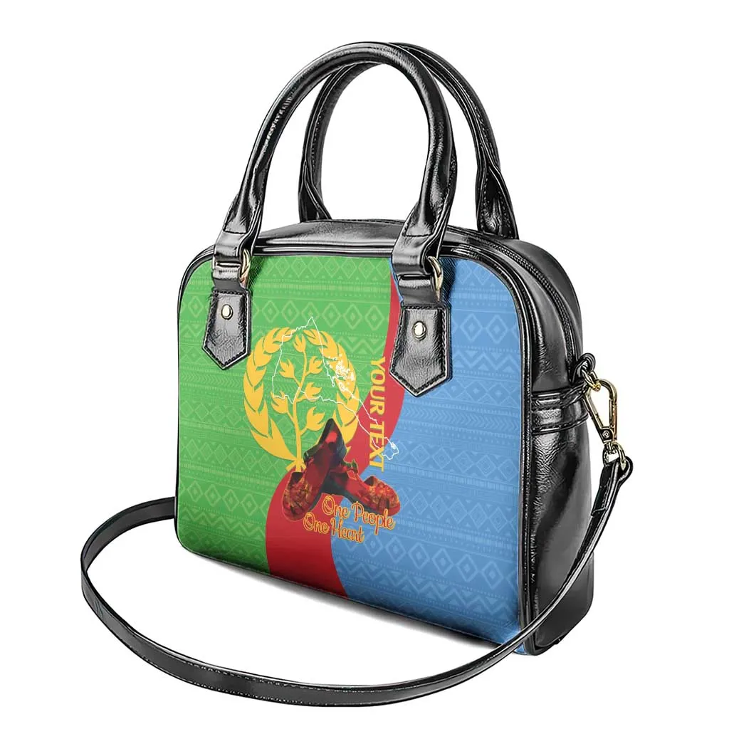 Personalised Eritrea Independence Day Shoulder Handbag Shida Shoes Olive Branch African Pattern LT14
