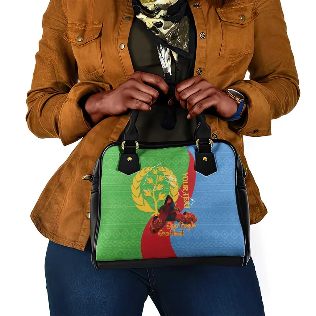Personalised Eritrea Independence Day Shoulder Handbag Shida Shoes Olive Branch African Pattern LT14