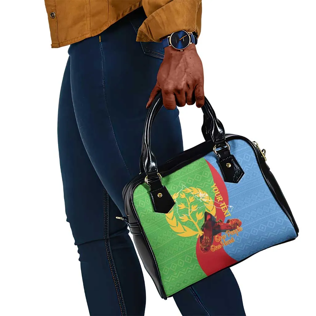 Personalised Eritrea Independence Day Shoulder Handbag Shida Shoes Olive Branch African Pattern LT14