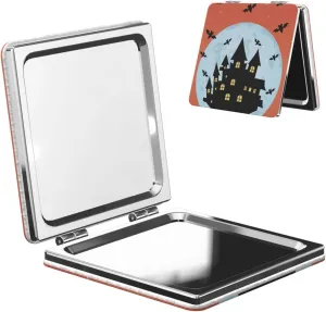 Peynir Halloween Castle Bat Night Moon Women Handheld Makeup Mirror Portable Compact Mirror Folding Mini Cosmetic Mirror