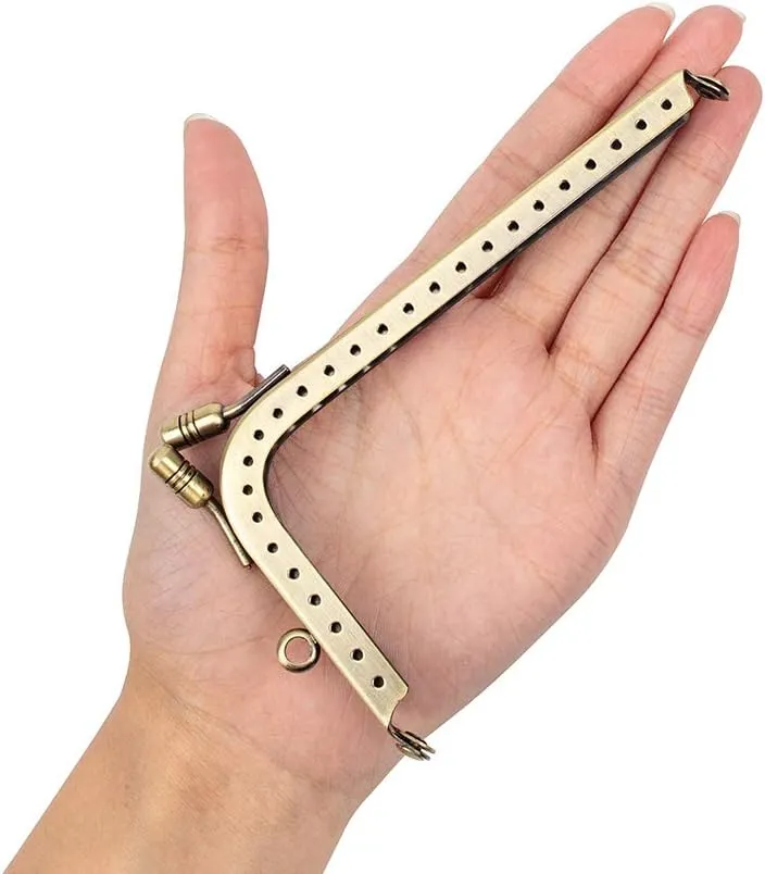 PH PandaHall 4 Size Purse Frame Kiss Clasp Lock, Retro Rectangle Metal DIY Bag Frames Sewing Clutch Handle Hardware Coin Purse Frames, Antique Bronze(8.5”, 7.5”, 7”, 5.7”)