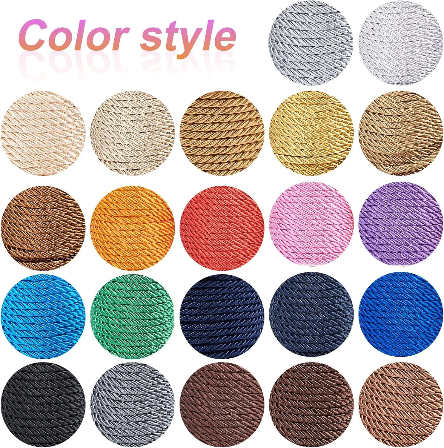 PH PandaHall 8mm 20 Yards Twisted Cord Trim Gold Decorative Rope Thread Silk Ropes Honor Cord Satin Shiny Cord for Sewing Curtain Tieback Upholstery Graduation Christmas Garland Handbags Handles